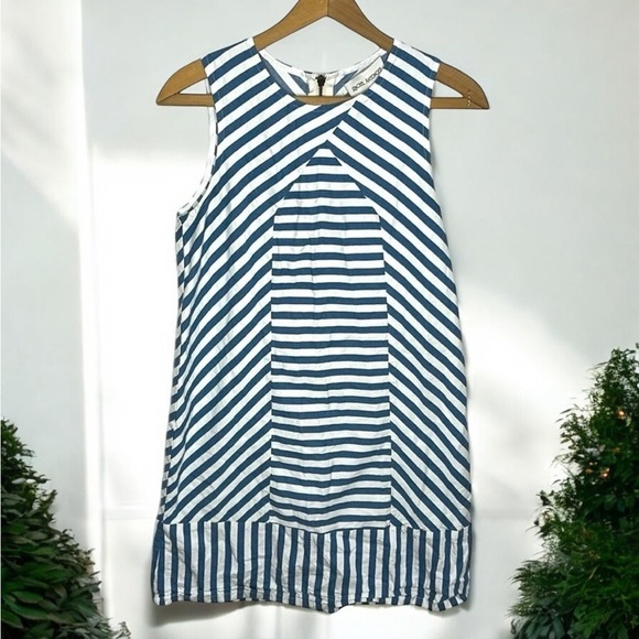 RACHEL ANTONOFF Sam 100% Cotton Striped Nautical Sleeveless Shift Dress - Picture 1 of 11